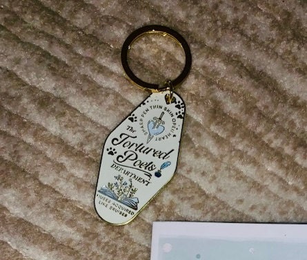 Poetry Department Mini Motel Enamel Keychain, Gift for Her