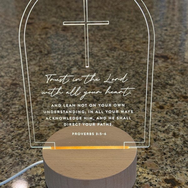 Personalized Christian LED Light for Church & Pastor Gift, Bible Verse ...