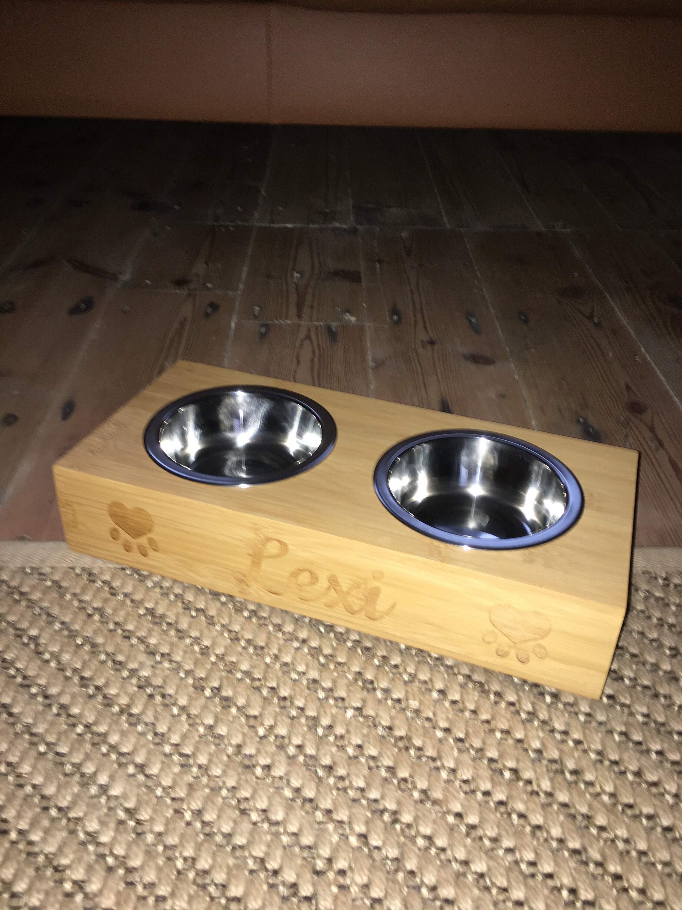 Personalisierte Hundenäpfe, Bambus Holz graviert personalisierte Hundenäpfe, personalisiertes Haustier Geschenk, personalisierte Haustiernäpfe Geschenk