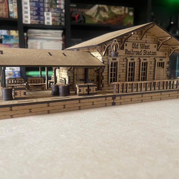 Wild West Railroad Train Station Files for Laser Cut (SVG, XCS, DXF ...