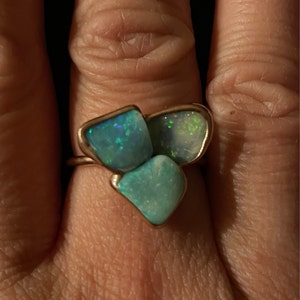 Customer photo from Molly, Oval Rosecut Raw Aquamarine Ring, Aquamarine Jewelry, Gold Ring,