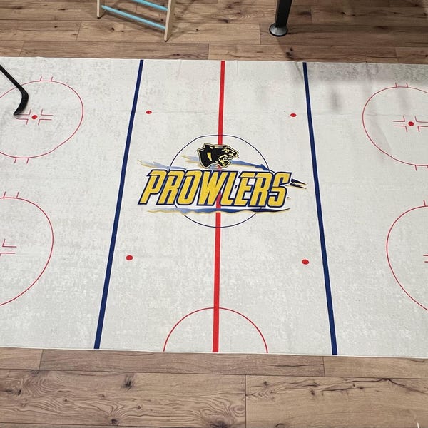Rinkle Rugs Ice Hockey Rink Rug for Gamer Room – Cool Hockey Theme Rug, Your Hockey ...