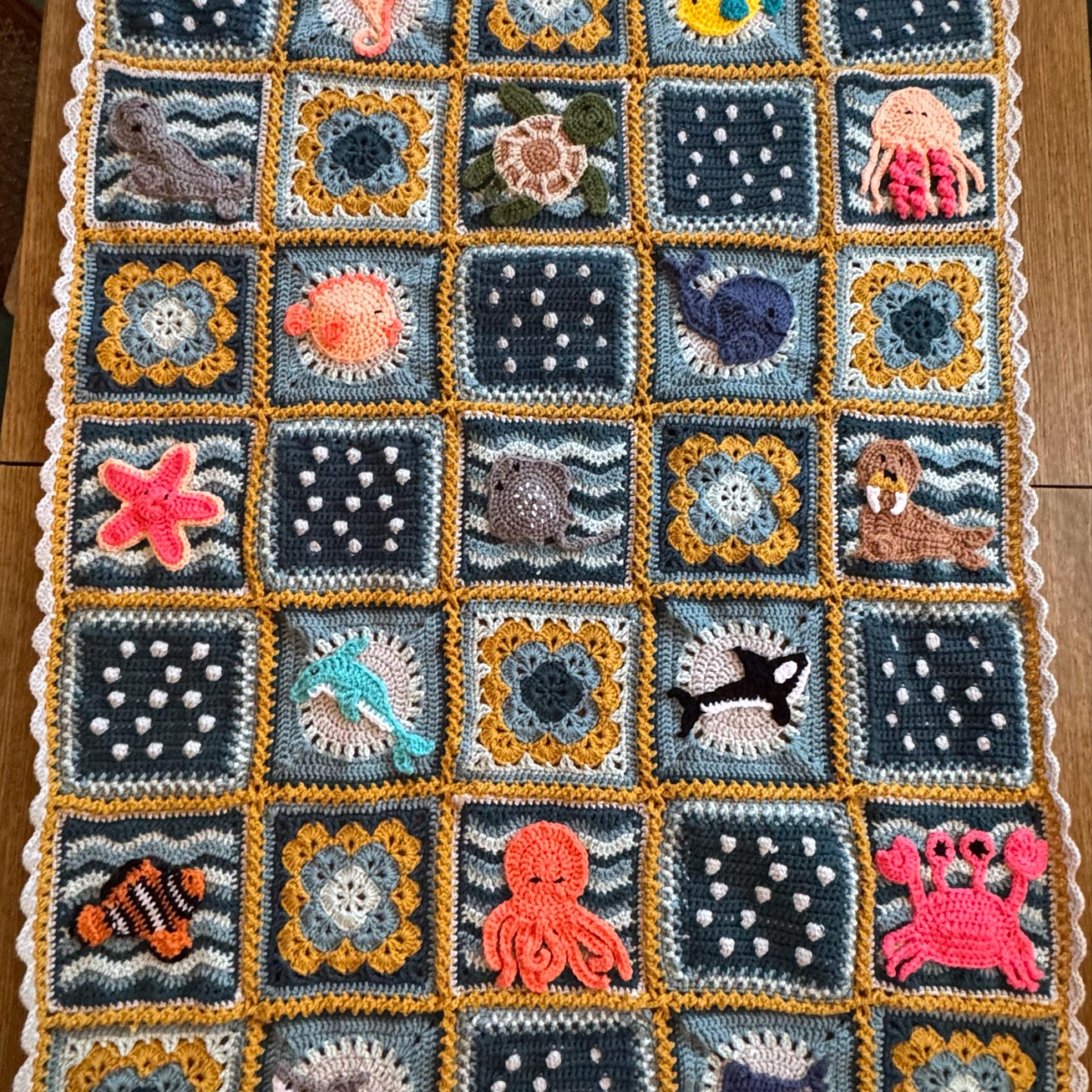 Ocean Pals blanket made by Anna
