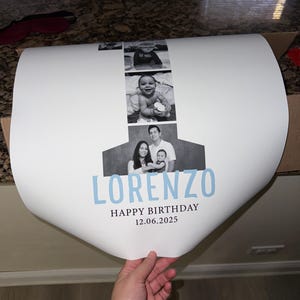 Printed 1st Birthday Guest Book Alternative: Personalized Photo Collage Welcome Sign