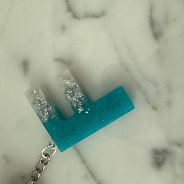 Handmade Resin Emerald Green Letter Keyring | Personalised Alphabet ...