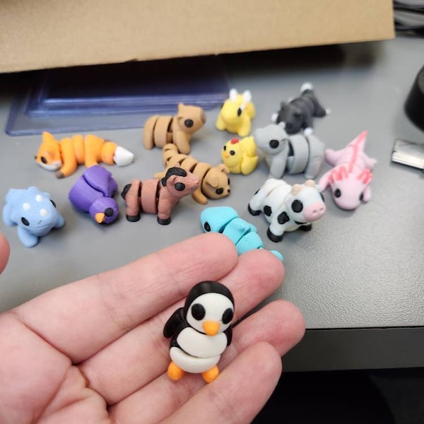 3D Printed Flexible Fidget Toy, Cute 3D Print Miniatures, Assorted Baby ...