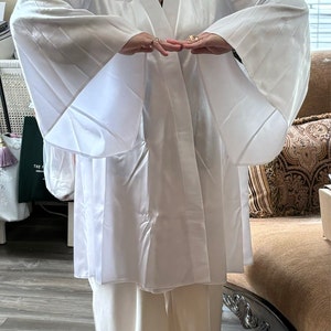 Navy Blue Boudoir Robe Long Satin Kimono Robe Floor Length Bride Robe ...