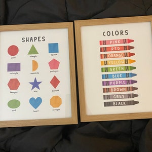 Rainbow Alphabet Numbers Colors Poster Nursery Alphabet | Etsy