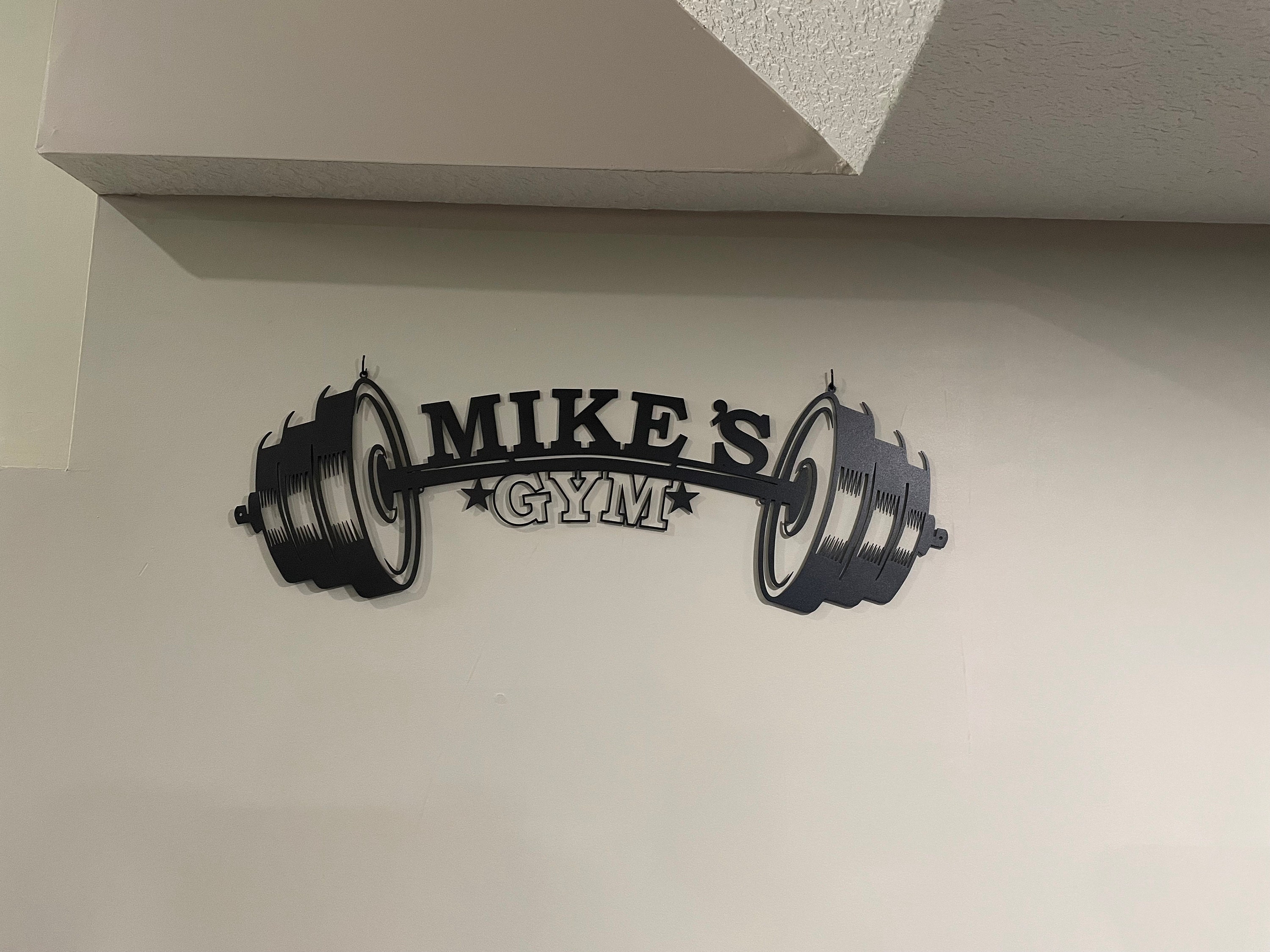 Personalized Gym Metal Sign Custom Name Plaque Home Gym Sign Fitness Training Wall Art Bodybuilding Dad&#39;s Gym Workout Room Weight Lifting