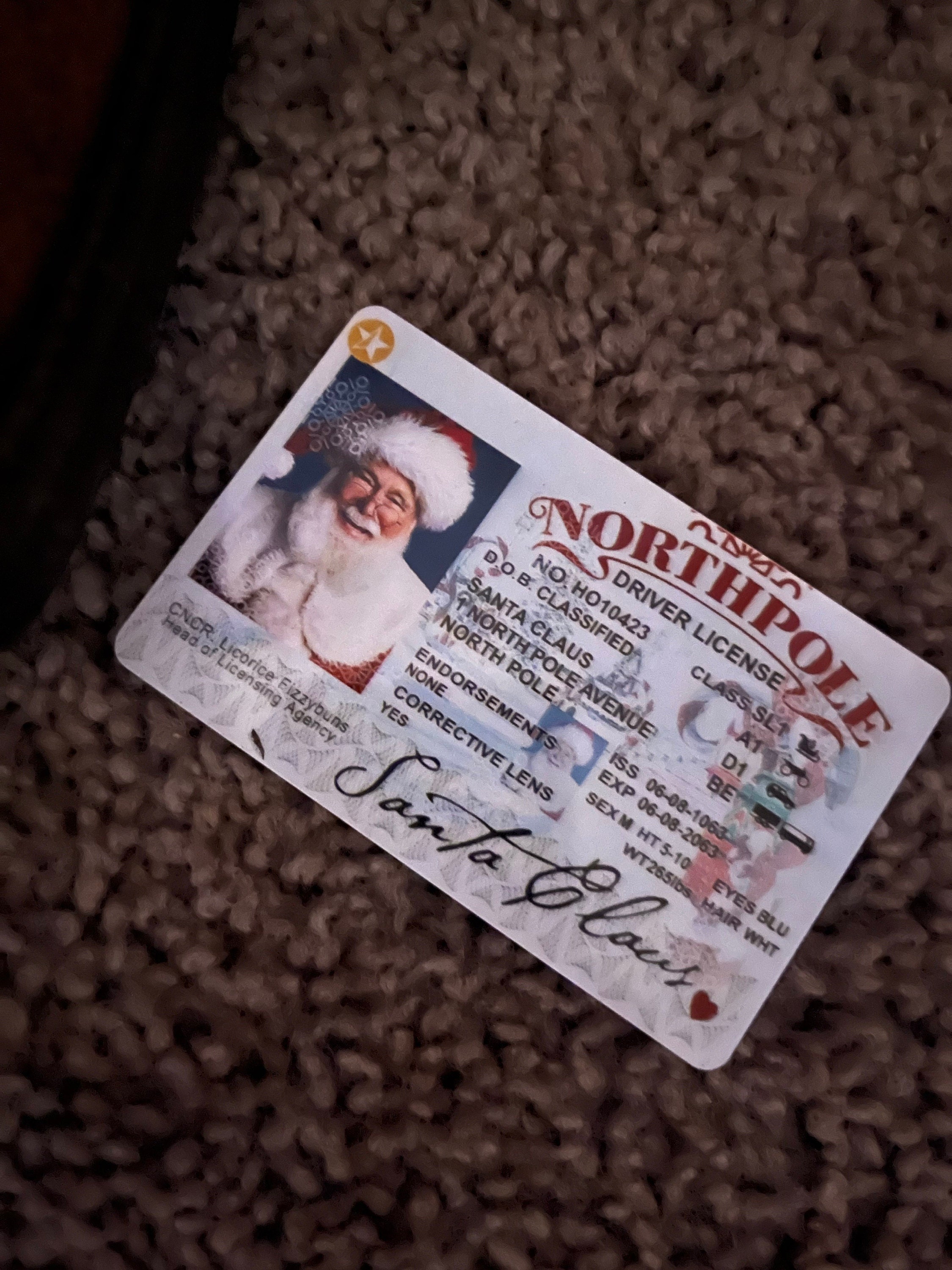 Santa&#39;s Sleigh / Lost Driving License/ Santa License / Santa Driving License / Santa sack / Christmas decorations
