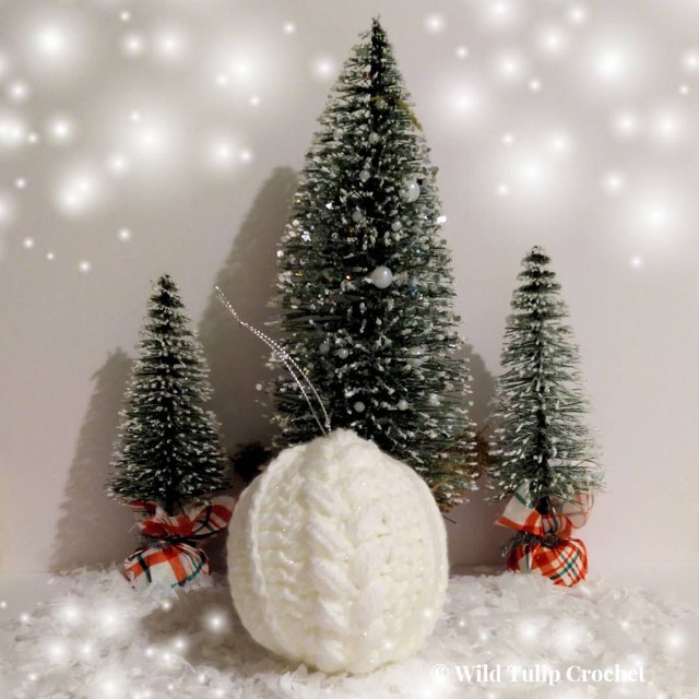 A customer's finished Autumn Wheat Bauble Ornament Crochet Pattern