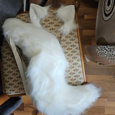 Wolf Ear and Tail Set Realistic Faux Fur Fox Ear and Tail Set Anime ...