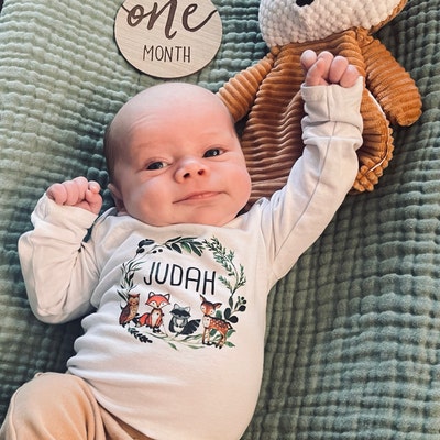 Custom Long Sleeve Baby Bodysuit, Custom Baby Clothes, Personalized ...