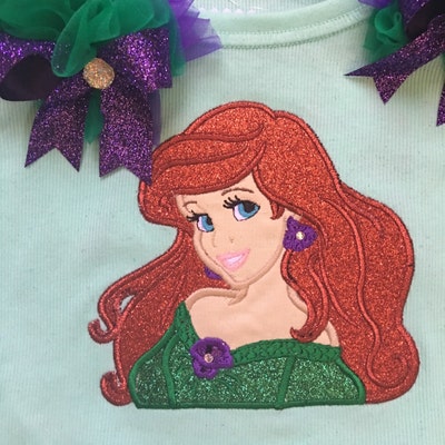 Ariel Applique Design Mermaid Princess Machine Embroidery Digital ...