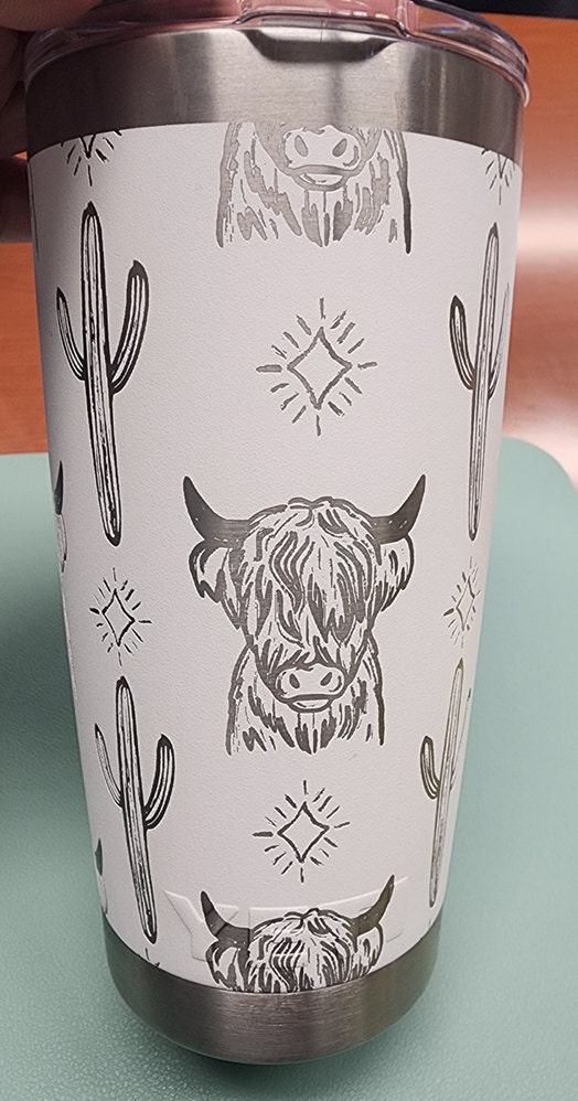 20oz - 360 Highland Cow engraved YETI tumbler