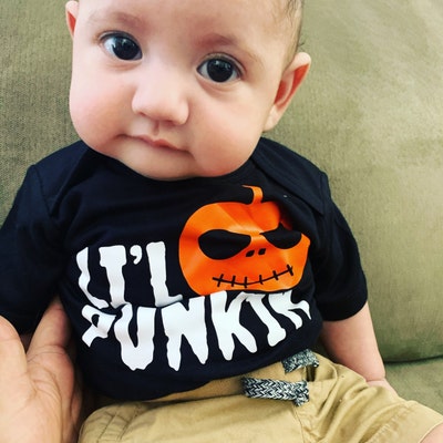 thumbnail image 2 of Don't Scare Me I Poop Easily Baby Bodysuit - Funny Halloween Onesie Or Toddler Shirt 2 of 12
