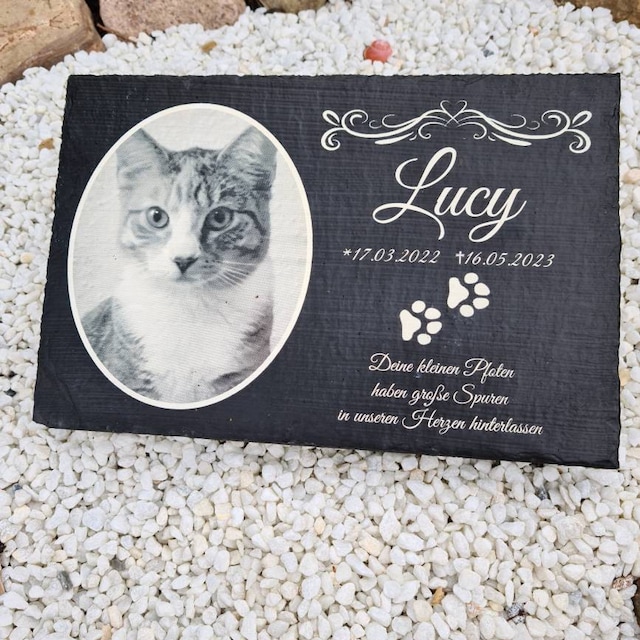 SHINCEL Placa conmemorativa personalizada de piedra para seres humanos,  mascotas, perros, gatos, lápida grabada personalizada para un ser querido