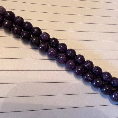 10mm Natural Dark Russian Charoite Beads - Grade A Round Loose Beads For Jewelry