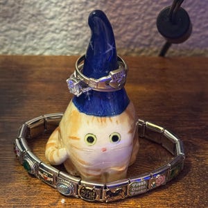 Gnome Cat Ring Cone | Porcelain Ring Stand | Cat Lover Gift