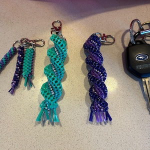 90's Sparkly Spiral Keychain | Bag Charm | Key Fob