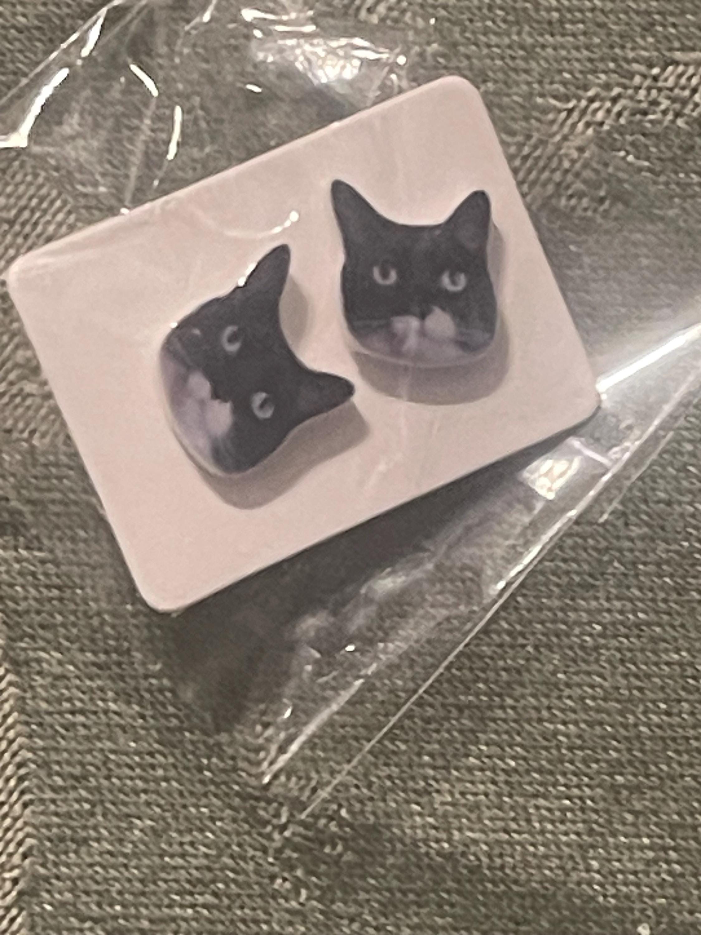 Custom Pet Portrait earrings and ring, Personalized Handmade Cat Dog Portrait earrings, Pet Face earrings, Artwork gift for her