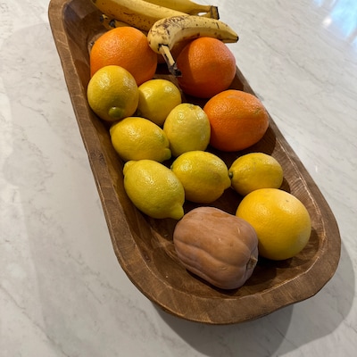 Graceful Wooden Dough Bowl-11-12w X 24-25L X 2.5-3D Inches-batea-wooden