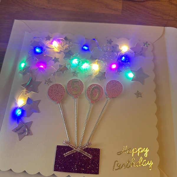 Pretty Led Light up 3d Card With Bright Multicoloured Lights, Light up ...