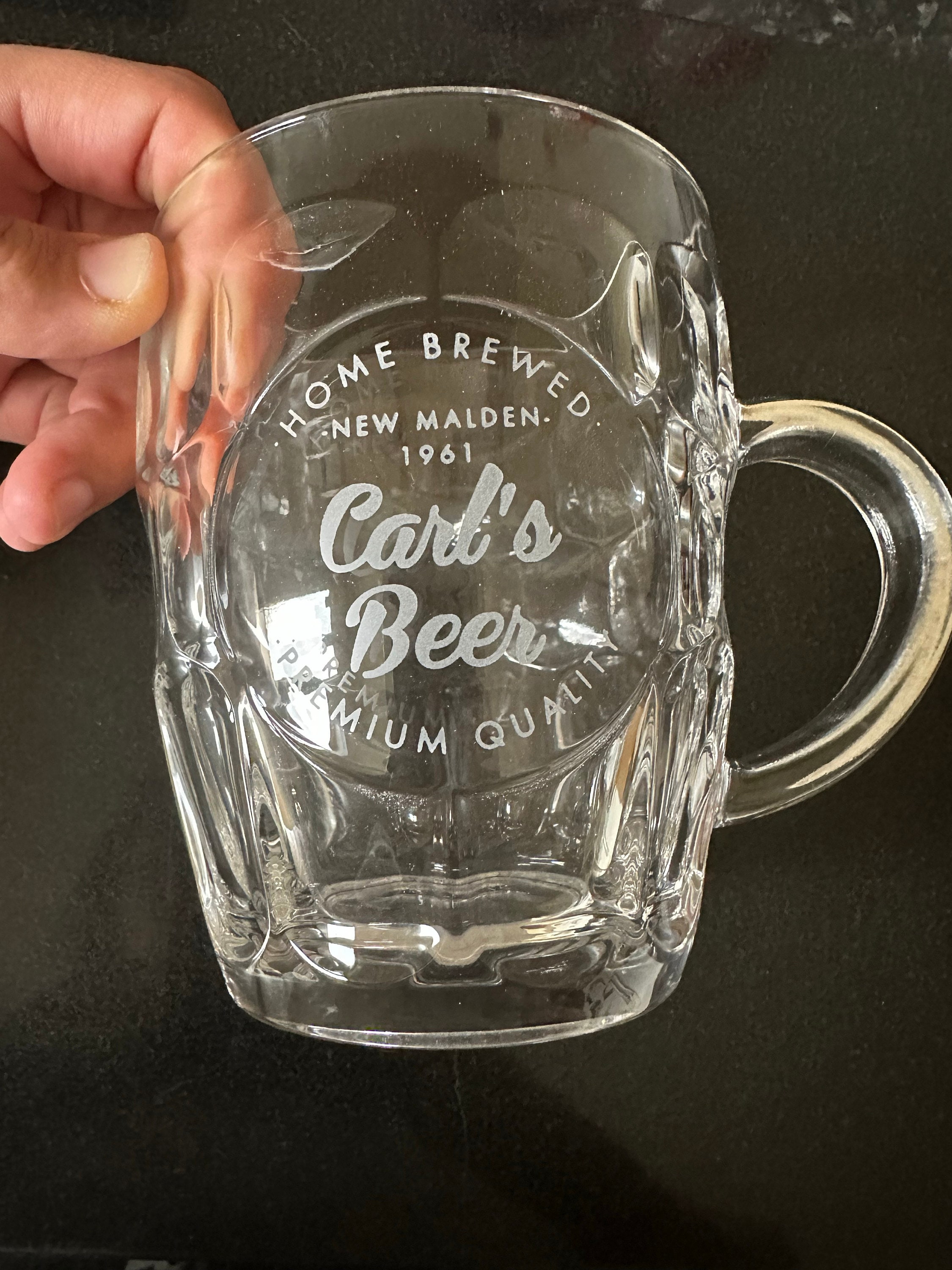 Personalised Home Brewed Dimpled Beer Glass