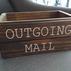 CFYACFY Mail Organizer Countertop,Letter Holder,Magazine Basket,Mail Sorter,Rustic Home Decor Torched Wood Crate, Mail Box, Pine Decor Box (White