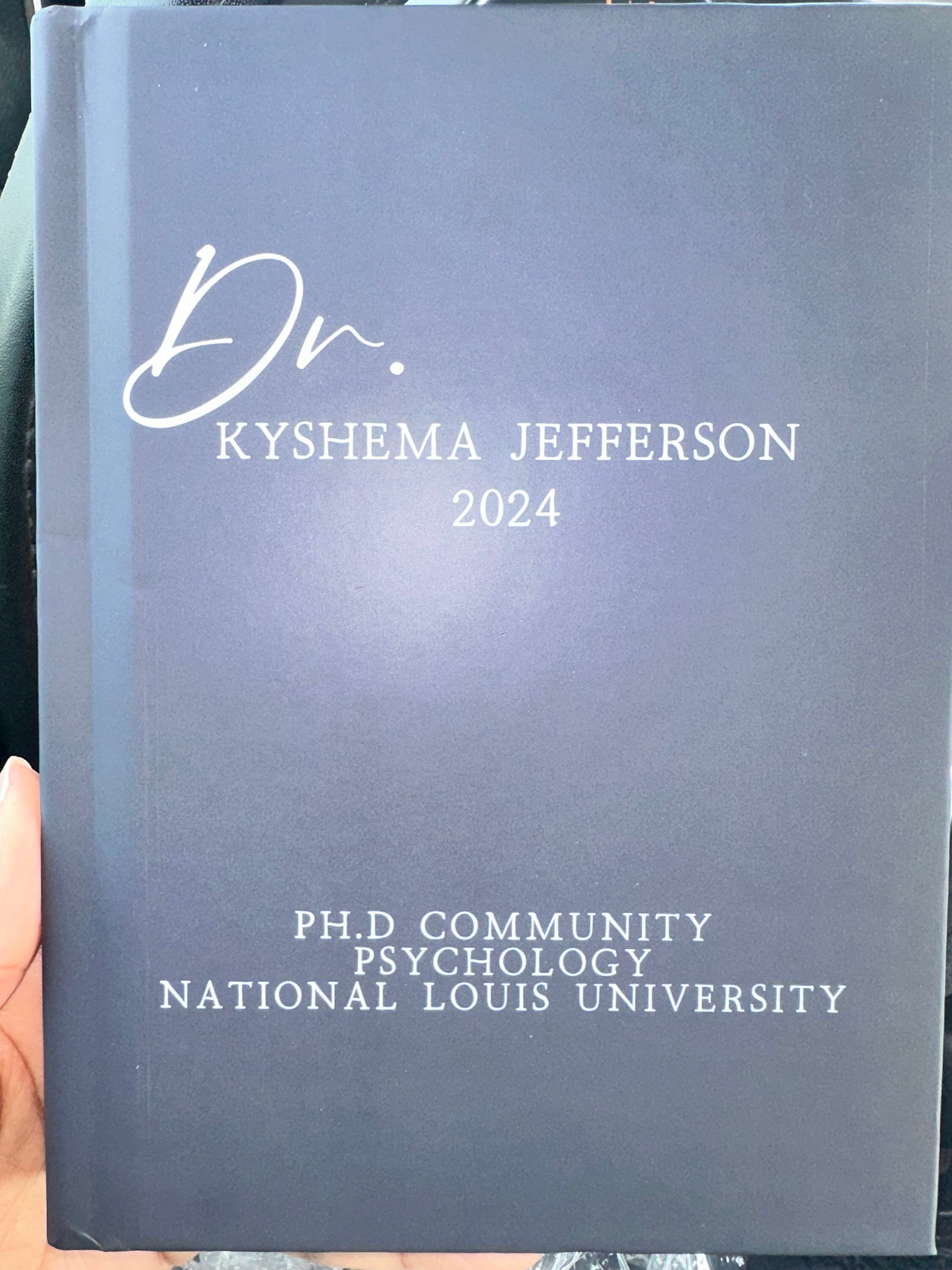 Doctorate Graduation Gift Personalized Journal for Ph.D. Graduate Doctoral Student Customized Gift Finished Dissertation Defense Notebook