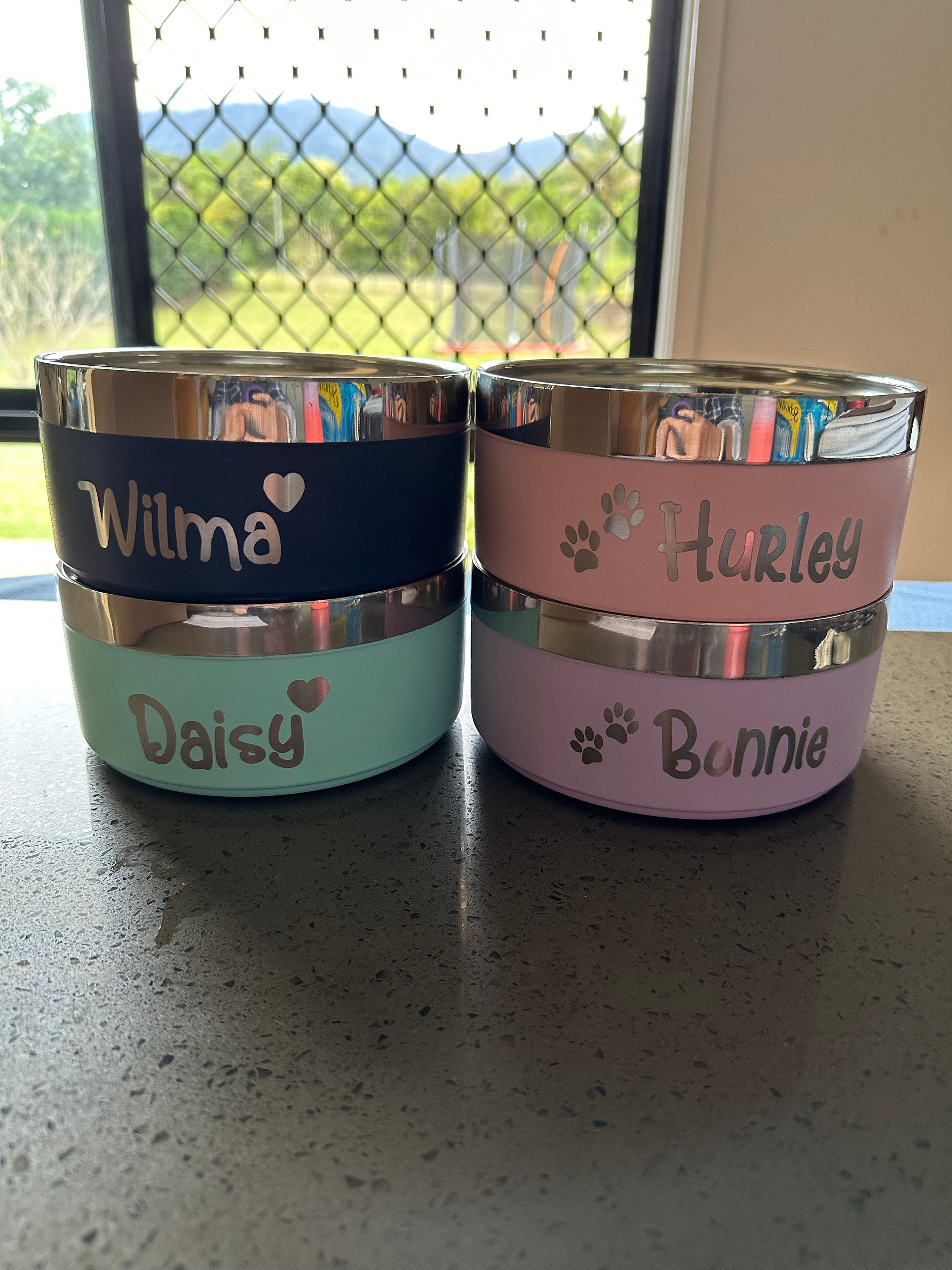 Custom Dog Bowl, Personalized Dog Food Bowl with Name, Dog Food/Water Bowls, Small-Large Bowls for Pet, Stainless Steel Cat Feeder Bowl Pet Gift