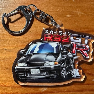頭文字D スカイライン GT-R GTR R32 ブラックチャームキーホルダー