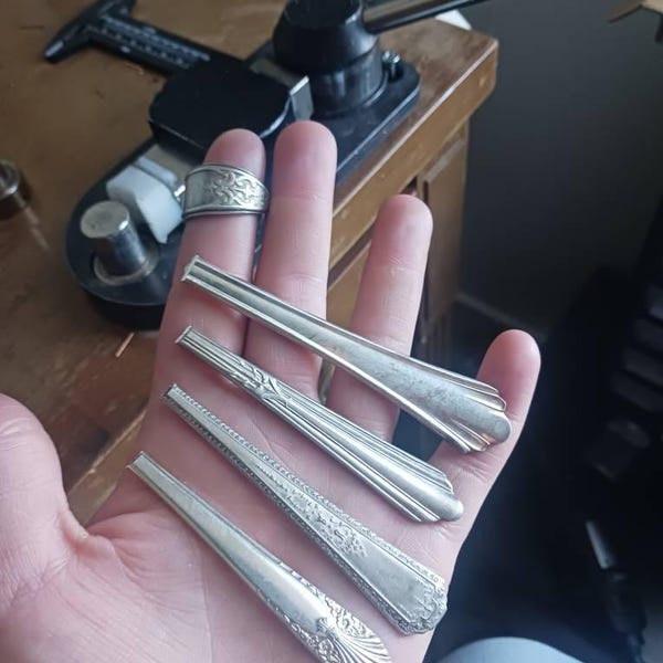 Silver Spoon Handles for Spoon Rings Silverware Spoon Ends Crafting ...