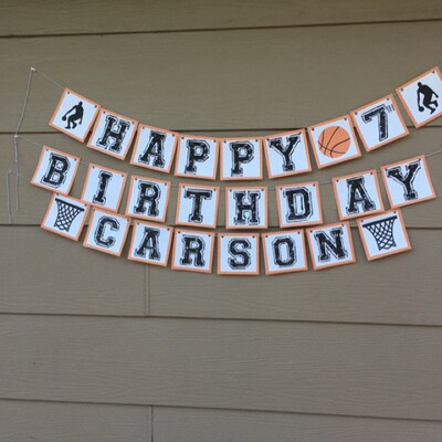 Basketball Banner Full Alphabet Numbers for Basketball Birthday Party ...