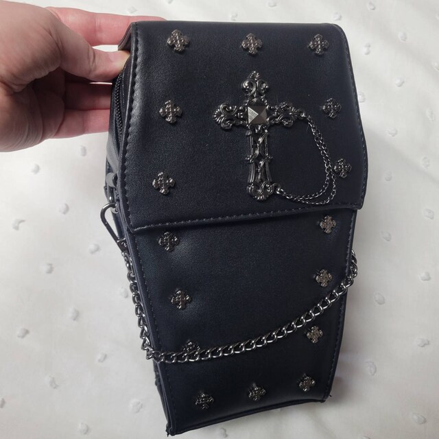 【最新入荷】 Vegan Black Mini GOTHX Gothic Bag Chain Coffin Cross テーブル・チェア・ハンモック