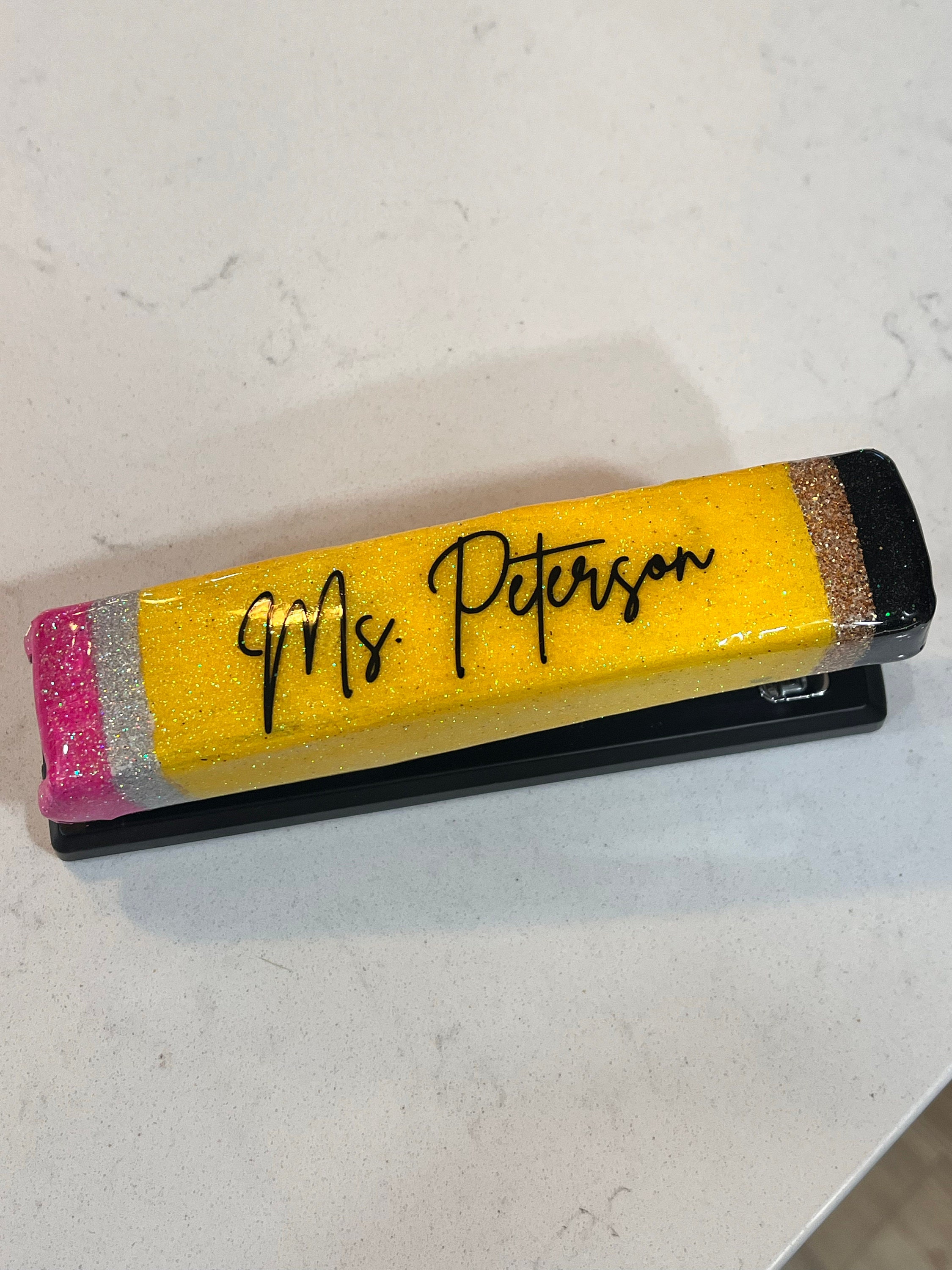 Personalized Stapler|Teacher Stapler|Pencil Stapler|Glitter Stapler|Cute Teacher Gift| Epoxy Resin Stapler|Crayon Stapler|Notebook Stapler