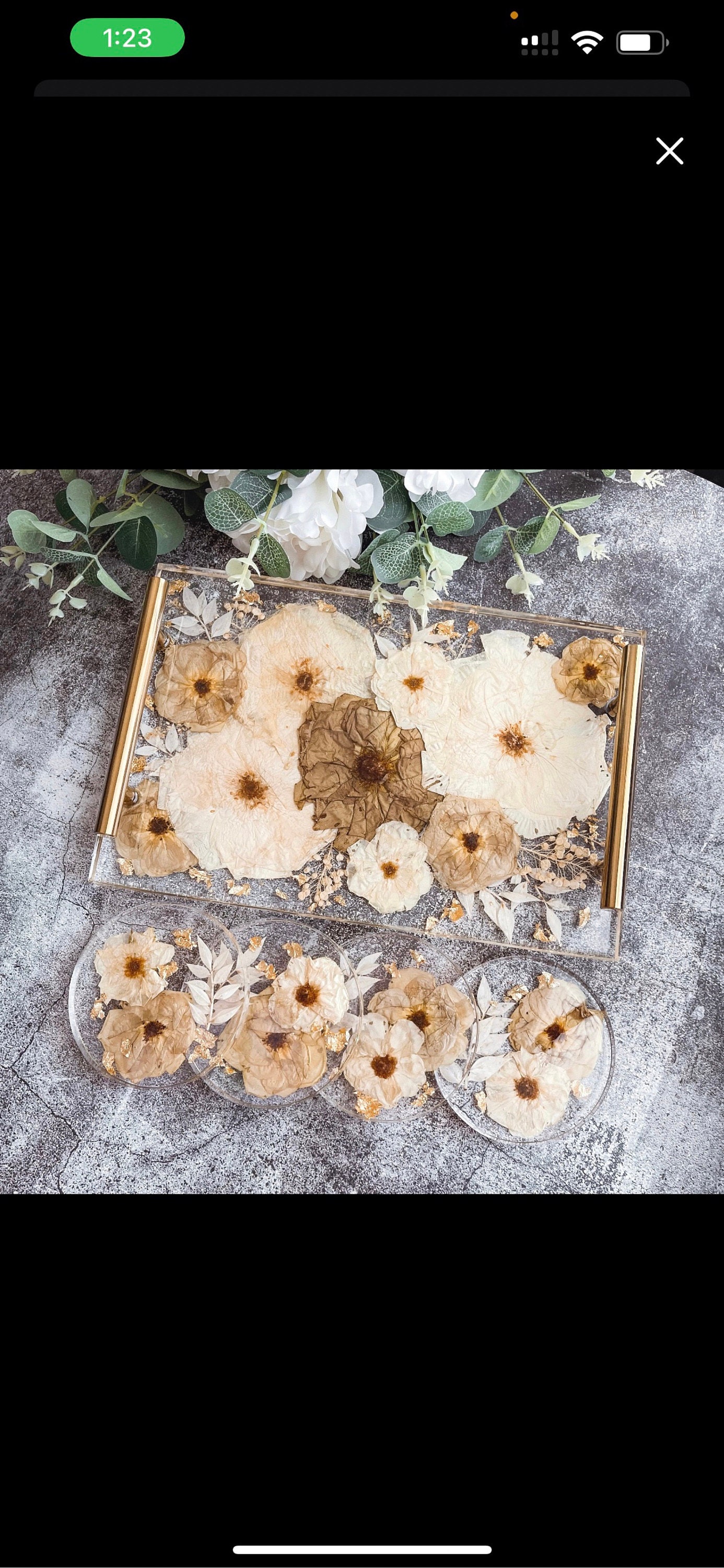 Preserved flowers from Kristalyn's etsy review