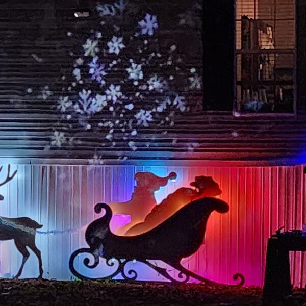 Lifesize Santa's Sleigh W/santa & Reindeer Template When Made