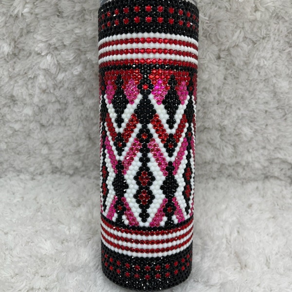 20oz 16ss Aztec 4 Color Rhinestone Template, Rhinestone Tumbler Pattern ...