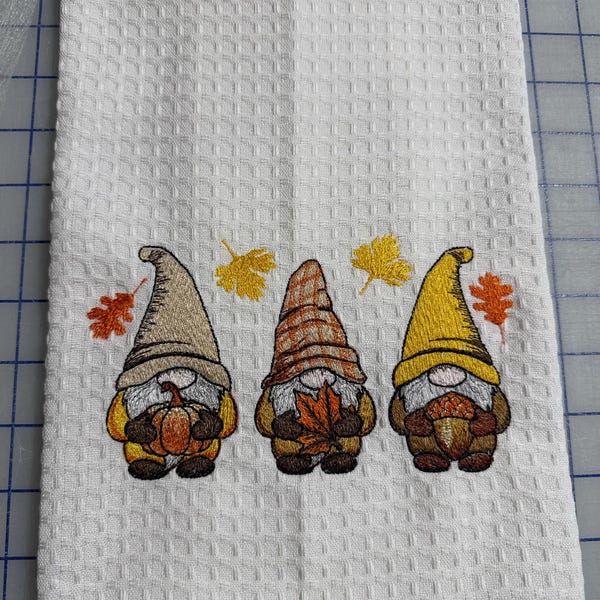3 Autumn Gnomes Fall Leaves Machine Embroidery Design, 5 Sizes. - Etsy