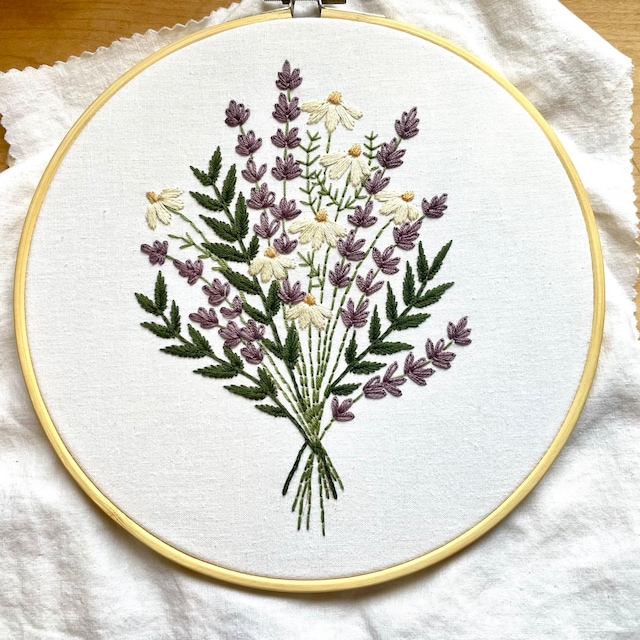 Easy Embroidery Pattern, Beginner Embroidery, Lavender Flowers, Instant  Download PDF, Baby Girl Nursery Decor 