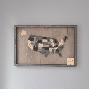 US Travel Map, Push Pin Map, Wood Map of United States, Apartment Decor ...