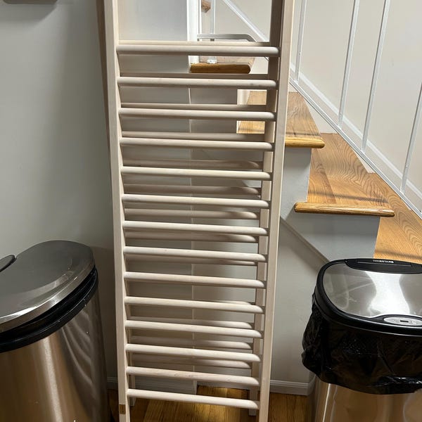 Solid Birch Wood Shoe Rack: Vertical Ladder Shoe Organizer - Etsy