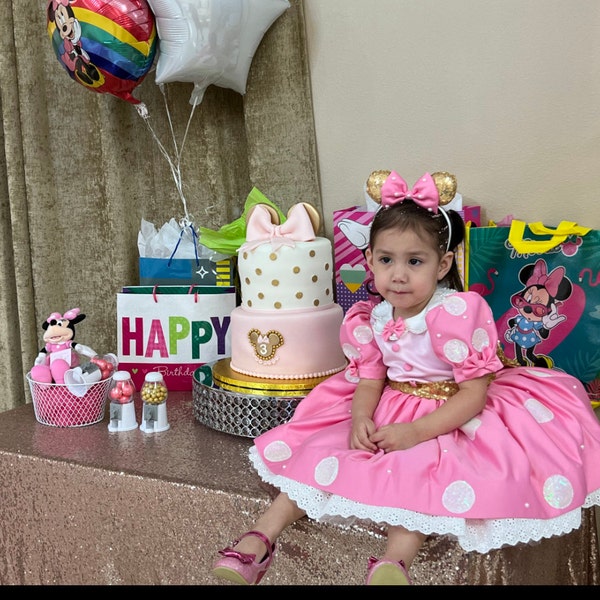 Pink Minnie Mouse Costume. Baby Girl Dress. Minnie Mouse Birthday Dress ...
