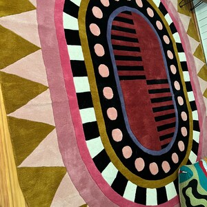 Flamingo Modern Abstract Woolen Minimalist Subtle Colorful Area Rug for ...
