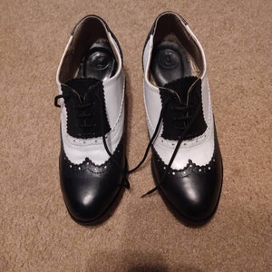 Womens black shop and white oxfords