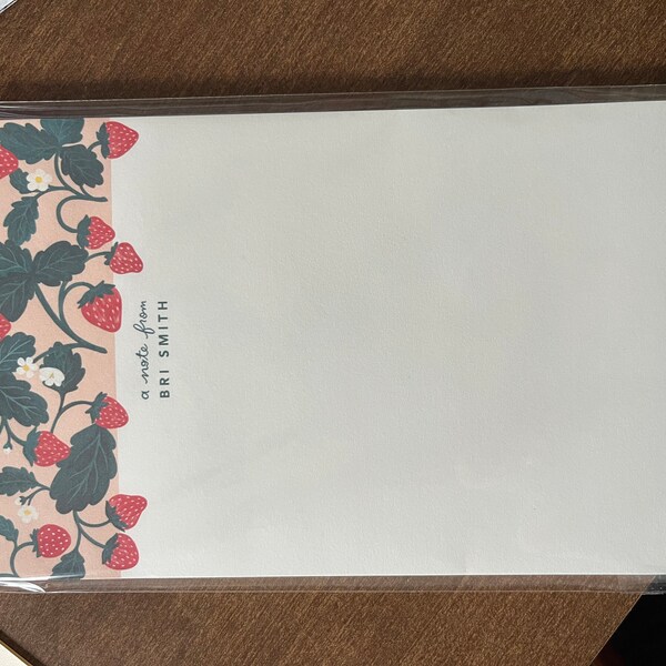 Strawberry Personalized Notepad | Custom Stationery Notepads With ...