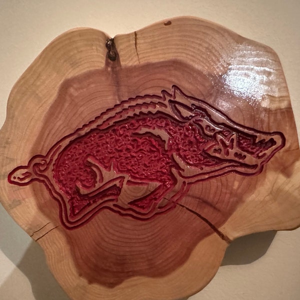 Wood Razorback Sign Arkansas Razorback Hog Sign Wooo Pig Sooie Wood Routed Sign Wood Sign ...