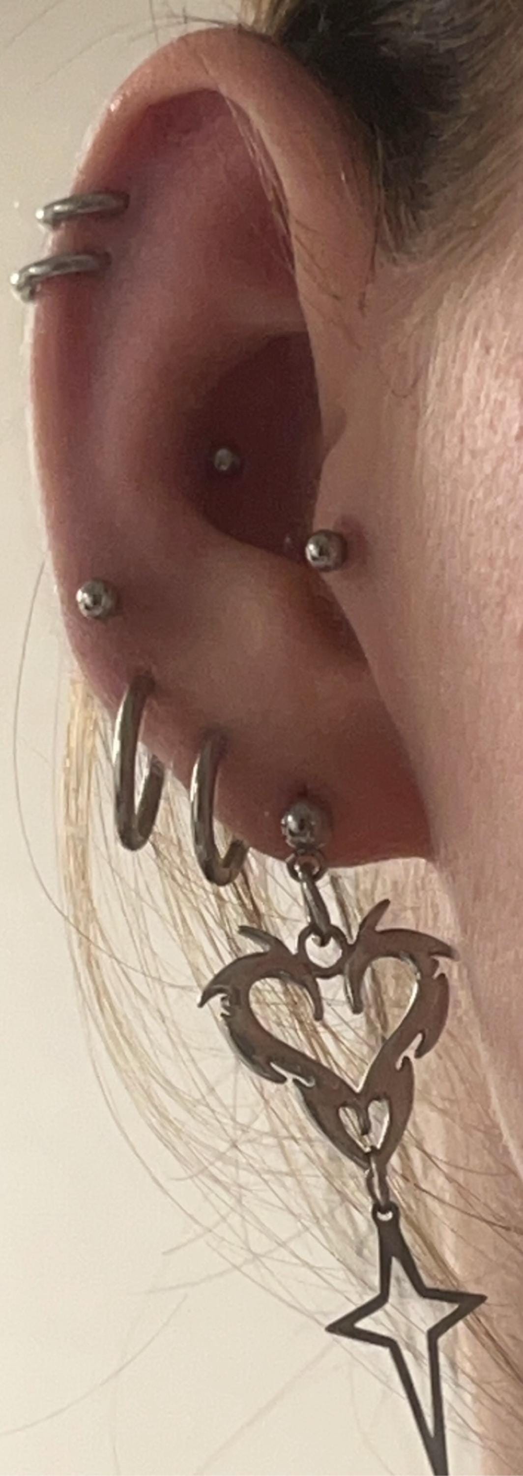 Angel Earrings | Alt Jewelry | Soft Grunge | Y2K Style | Silver Drop Earring | Gift for Girlfriend | 90s Style | Kpop Earrings