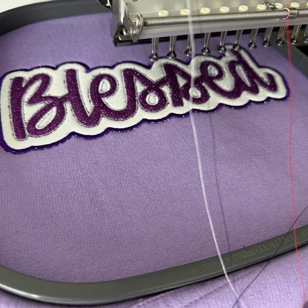 Double Layer Machine Embroidery Applique Design for Htv-blessed - Etsy